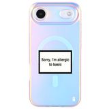 Casen iPhone 17 Air ile Uyumlu Hologram Magsafe Premium Silikon Telefon Kılıfı, I'm Allergic Yazılı, Çok Renkli