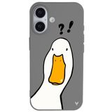 Casen iPhone 17 Gri What Duck Ördek Tasarımlı Kamera Korumalı Renkli Silikon Kılıf