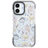 Casen iPhone 17 ile Uyumlu Arty Şeffaf Mysterious Tasarımlı Premium Kılıf, Siyah Yanları, MagSafe