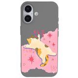 Casen iPhone 17 ile Uyumlu Gri Cat Sleeping Kamera Korumalı Premium Lansman Renkli Silikon Kılıfı, ip-17