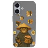 Casen iPhone 17 ile uyumlu Gri Kedi Tasarımlı Gimbap Cat Renkli Silikon Telefon Kılıfı, ip-17-II