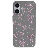 Casen iPhone 17 ile uyumlu Gri Ribbon Stars Kamera Korumalı Premium Renkli Silikon Kılıf, ip-17-II