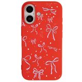 Casen iPhone 17 ile uyumlu Kırmızı Ribbon Stars Kamera Korumalı Premium Renkli Silikon Kılıf, ip-17-II