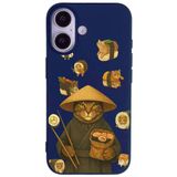 Casen iPhone 17 ile uyumlu Lacivert Kedi Tasarımlı Gimbap Cat Renkli Silikon Telefon Kılıfı, ip-17-II