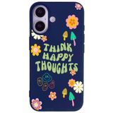 Casen iPhone 17 ile uyumlu Lacivert Think Happy Renkli Silikon Kılıfı, ip-17