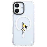 Casen iPhone 17 ile Uyumlu Magsafe Şeffaf Silikon Kılıf, Arty Tasarım, Kedi Lover, Beyaz Kenar