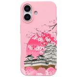 Casen iPhone 17 ile Uyumlu Pembe Lansman Sakura Renkli Silikon Kılıfı, ip-17