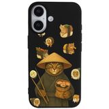 Casen iPhone 17 ile uyumlu Siyah Kedi Tasarımlı Gimbap Cat Renkli Silikon Telefon Kılıfı, ip-17-II