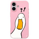 Casen iPhone 17 Pembe What Duck Ördek Tasarımlı Kamera Korumalı Renkli Silikon Kılıf