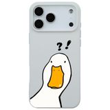 Casen iPhone 17 Pro Beyaz What Duck Ördek Tasarımlı Kamera Korumalı Renkli Silikon Kılıf