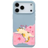 Casen iPhone 17 Pro ile Uyumlu Bebe Mavisi Cat Sleeping Kamera Korumalı Premium Renkli Silikon Kılıf, ip-17-pro