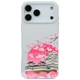 Casen iPhone 17 Pro ile Uyumlu Beyaz Lansman Sakura Renkli Silikon Kılıfı, ip-17-pro