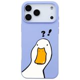 Casen iPhone 17 Pro ile uyumlu Lila What Duck Ördek Tasarımlı Kamera Korumalı Renkli Silikon Kılıf, ip-17-pro-II