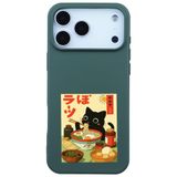 Casen iPhone 17 Pro Kaktüs Lansman Renkli Silikon Black Cat Tasarımlı Telefon Kılıfı