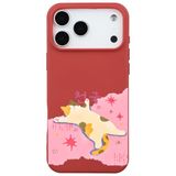 Casen iPhone 17 Pro Kırmızı Cat Sleeping Kamera Korumalı Premium Renkli Silikon Kılıf