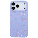 Casen iPhone 17 Pro Lila Ribbon Stars Kamera Korumalı Premium Renkli Silikon Kılıf