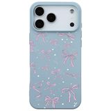Casen iPhone 17 Pro Max ile uyumlu Bebe Mavisi Ribbon Stars Kamera Korumalı Premium Renkli Silikon Kılıf, ip-17-pro-max-II