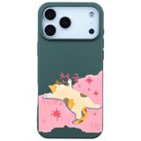 Casen iPhone 17 Pro Max ile uyumlu Kaktüs Cat Sleeping Kamera Korumalı Premium Renkli Silikon Kılıf Yeşil, ip-17-pro-max
