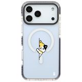 Casen iPhone 17 Pro Max ile Uyumlu MagSafe Şeffaf Kedi Tasarımlı Silikon Kılıf, Siyah Kenarlar