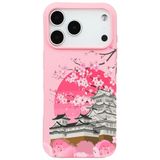 Casen iPhone 17 Pro Max ile Uyumlu Pembe Lansman Sakura Renkli Silikon Kılıfı, ip-17-pro-max