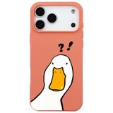 Casen iPhone 17 Pro Max ile uyumlu Turuncu What Duck Ördek Tasarımlı Kamera Korumalı Renkli Silikon Kılıf, ip-17-pro-max-II