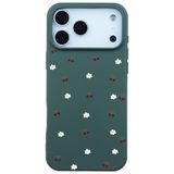 Casen iPhone 17 Pro Max Kaktüs Lansman Renkli Silikon Kiraz ve Çiçek Desenli Kamera Korumalı Kılıf