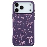 Casen iPhone 17 Pro Max Mor Ribbon Stars Kamera Korumalı Premium Renkli Silikon Kılıf