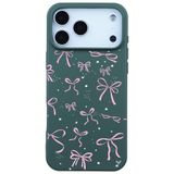 Casen iPhone 17 Pro Yeşil Ribbon Stars Kamera Korumalı Premium Renkli Silikon Kılıf