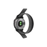 CaseOnn Garmin Instinct 2X Solar Tactical Edition Kordon Hasır Kumaş UltraFit Nylon Yedek Kayış Gri Siyah