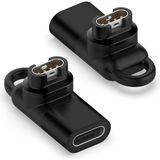 Caseonn Garmin Instinct 3 - 45 mm Amoled Taşınabilir Şarj Dönüştürücü Adaptörü Type-C - Siyah
