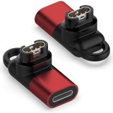 Caseonn Garmin Instinct 3 – 50 Mm, Amoled, Tactical Edition Taşınabilir Şarj Dönüştürücü Adaptörü Lightning - Kırmızı - Gri