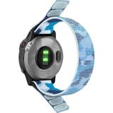 CaseOnn Garmin Instinct 3 – 50 Mm, Solar, Tactical Edition Kordon Hasır Kumaş Ultrafit Nylon Yedek Kayış Mavi Beyaz - Mavi - Beyaz