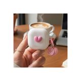 CaseOnn Kılıf Figürlü 3D Smiley Kalp Pembe Bej - Pembe Galaxy Buds 2 - Buds 2 Pro ile uyumlu