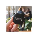 CaseOnn Kılıf Karakter Figürlü Kedi Siyah Siyah - Beyaz Galaxy Buds 2 ile uyumlu