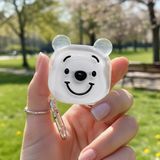 Caseonn Samsung Galaxy Buds 2 - Buds 2 Pro Kılıf Figürlü Ayı Wnnie Şeffaf - Şeffaf - Siyah