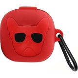 Caseonn Samsung Galaxy Buds 2 Kılıf Karakter Figürlü french Bulldog Kırmızı - Kırmızı - Siyah