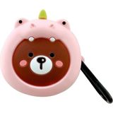 Caseonn Samsung Galaxy Buds 2 Pro Kılıf Karakter Figürlü Ayı Pembe - Pembe - Yeşil