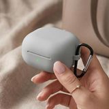 Caseonn Samsung Galaxy Buds 4 Kılıf V2 Askı Aparatlı Mat Silikon Gri