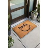 CASERA HOME New Charm Natürel Hello Paspas Dış Kapı Paspası Kıl Kapı Önü Paspası
