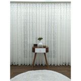 Caserta Home Pilesiz Sarmaşık Şal Desenli Beyaz 200x150 cm Tül Perde