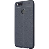 CaseStreet Huawei Honor 7X Niss Deri Görünümlü Lacivert Silikon Kılıf