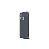 CaseStreet Huawei P Smart 2019 Niss Deri Görünümlü Nano Glass Lacivert Silikon Kılıf