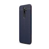 CaseStreet OPPO A9 2020 Niss Deri Görünümlü Nano Glass Lacivert Silikon Cep Telefonu Kılıf
