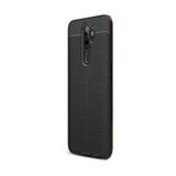CaseStreet OPPO A9 2020 Niss Deri Görünümlü Nano Glass Siyah Silikon Cep Telefonu Kılıf