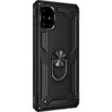 CaseStreet Samsung Galaxy A71 Vega Standlı Yüzüklü Mıknatıslı Siyah Silikon Cep Telefonu Kılıf