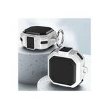 CaseStreet Samsung Galaxy Buds 2 Pro ile Uyumlu Kılıf, Tank Klipsli, Çift Renk Koruma, Beyaz