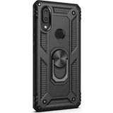CaseStreet Samsung Galaxy M10S Vega Standlı Yüzüklü Mıknatıslı Siyah Silikon Cep Telefonu Kılıf
