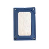 Caseti Tek Torch Pürmüz Lacivert Ahşap Desenli Metal Puro Çakmağı