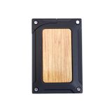 Caseti Tek Torch Pürmüz Siyah Ahşap Desenli Metal Puro Çakmağı