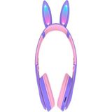 Casetify ME-15 Kablosuz Bluetooth LED Işıklı Tavşan Kulaklık - Mor